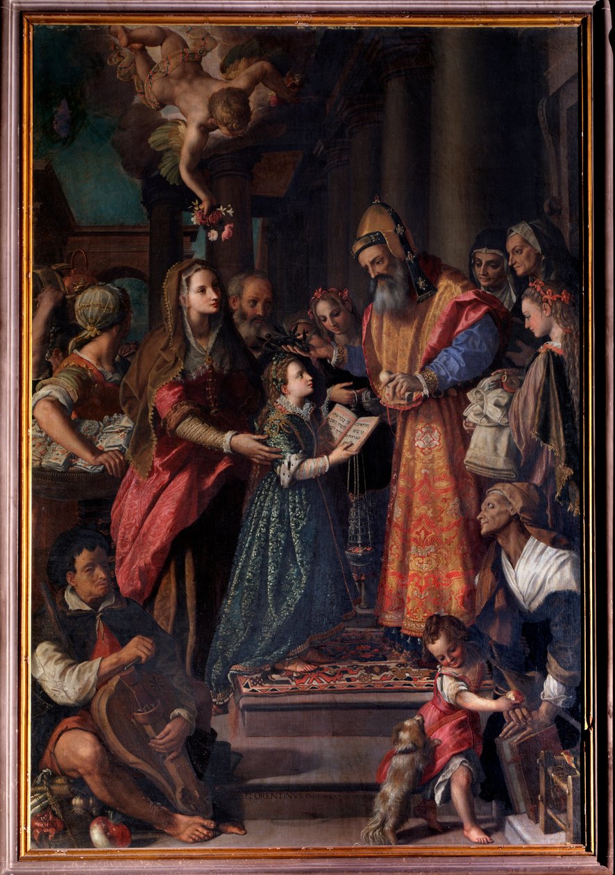 Ofiarowanie Maryi w świątyni (malarstwo autorstwa Alessandro Allori