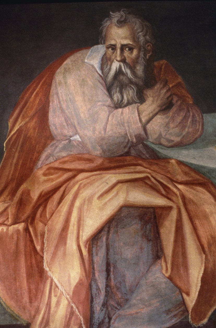 Prorok Jeremiasz, Ospedale degli Innocenti, Florencja (fresk) autorstwa Alessandro Allori
