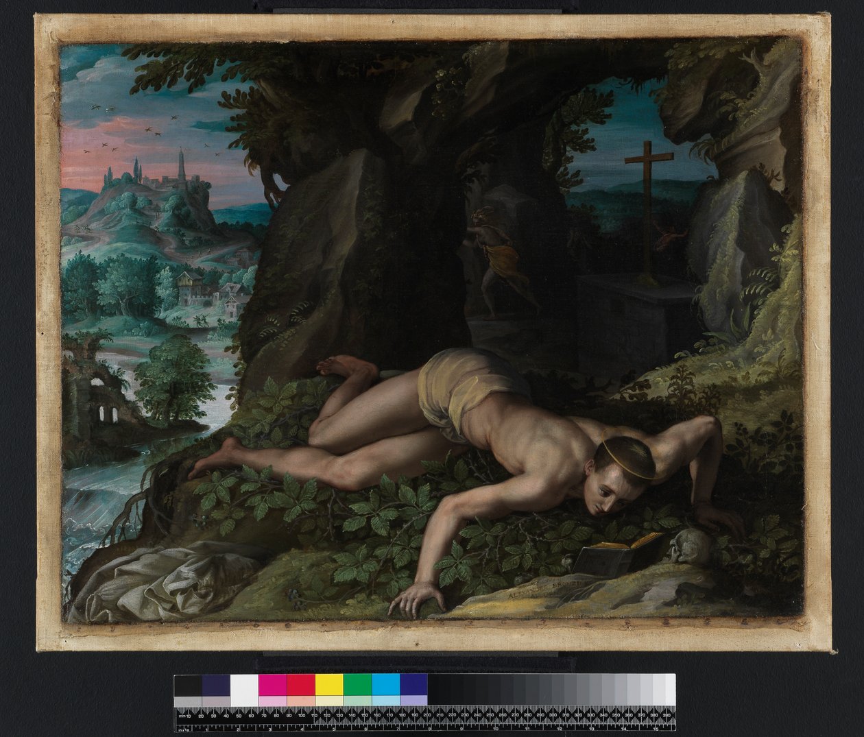 Kuszenie św. Benedykta , ok. 1587 autorstwa Alessandro Allori