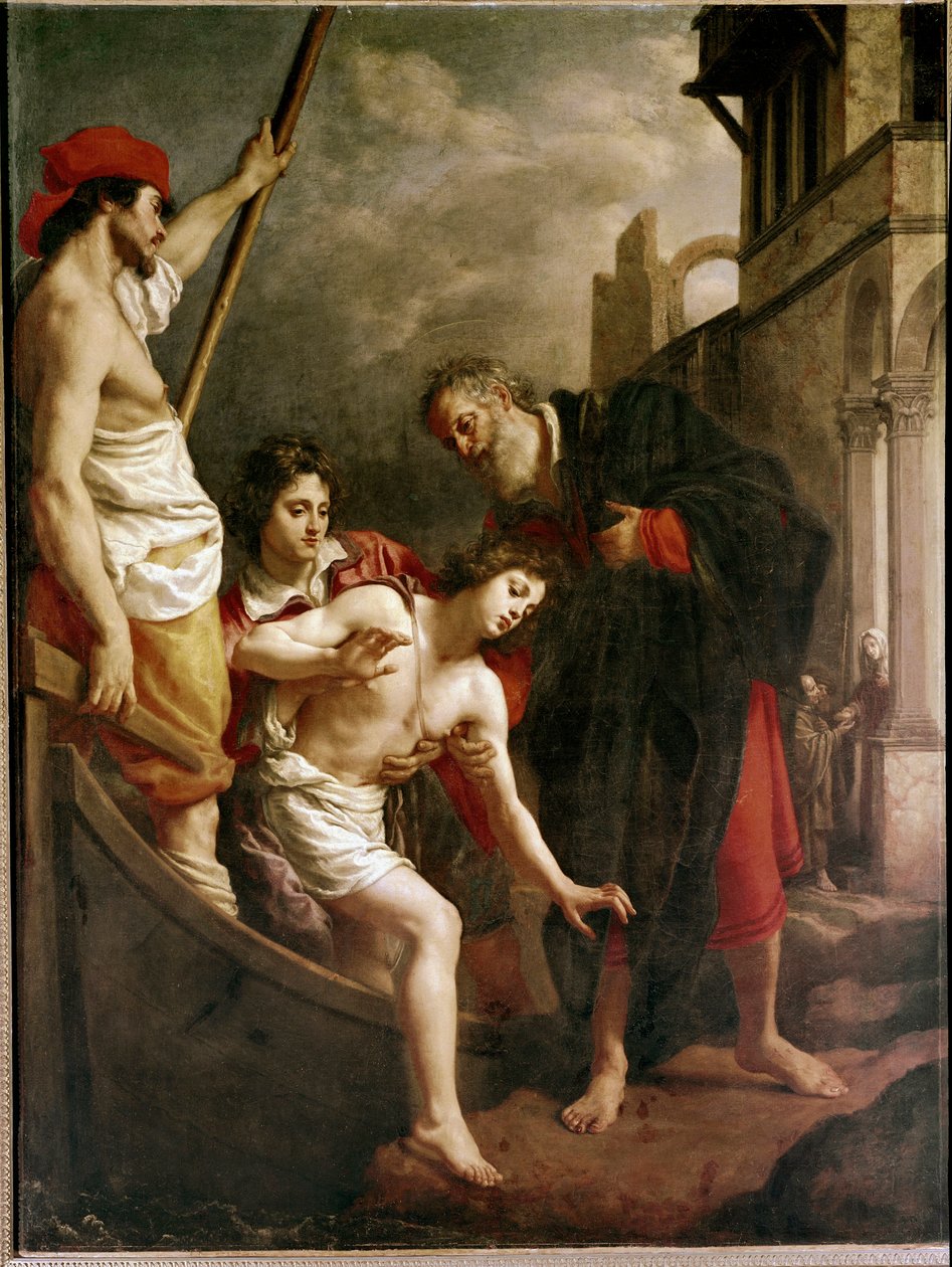 Gościnność św. Juliana (olej na płótnie) autorstwa Alessandro Allori