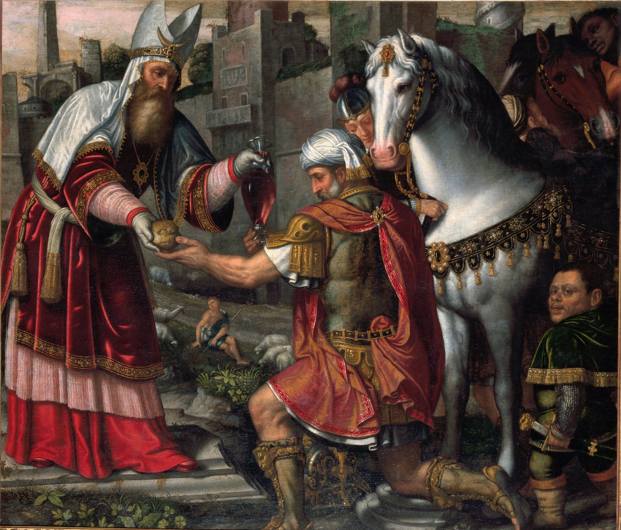 Spotkanie Abrahama i Melchizedeka (malarstwo autorstwa Alessandro Bonvicino Moretto