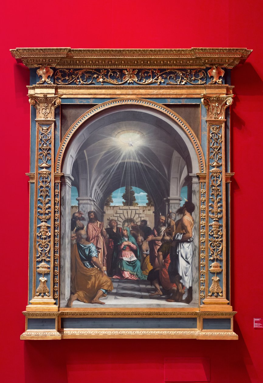 Zesłanie Ducha Świętego autorstwa Alessandro Bonvicino Moretto