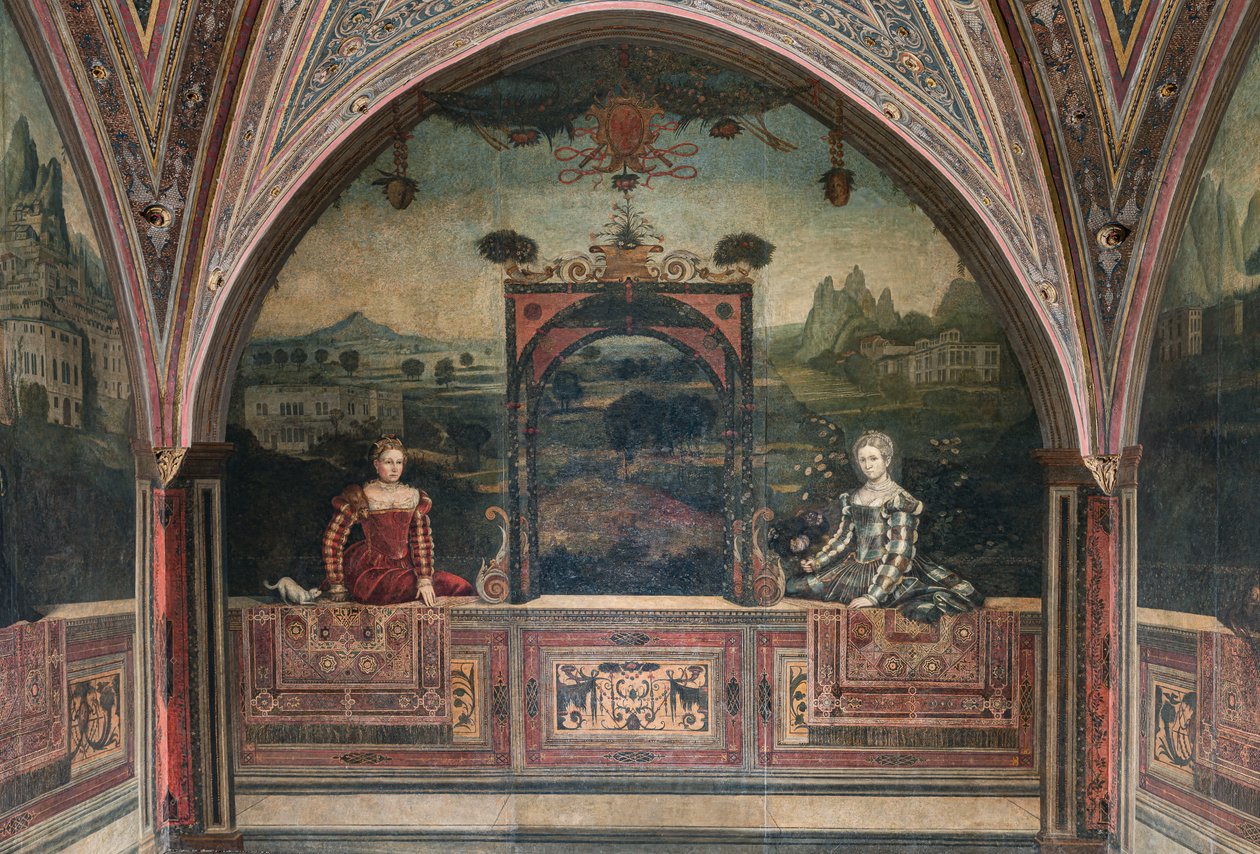 Mały Pokój Szlachetnych Dam (olej na płótnie przyklejony do ścian) autorstwa Alessandro Bonvicino Moretto