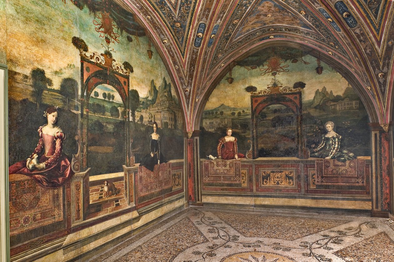 Mała Sala Szlachetnych Dam (olej na płótnie przyklejony do ścian) autorstwa Alessandro Bonvicino Moretto