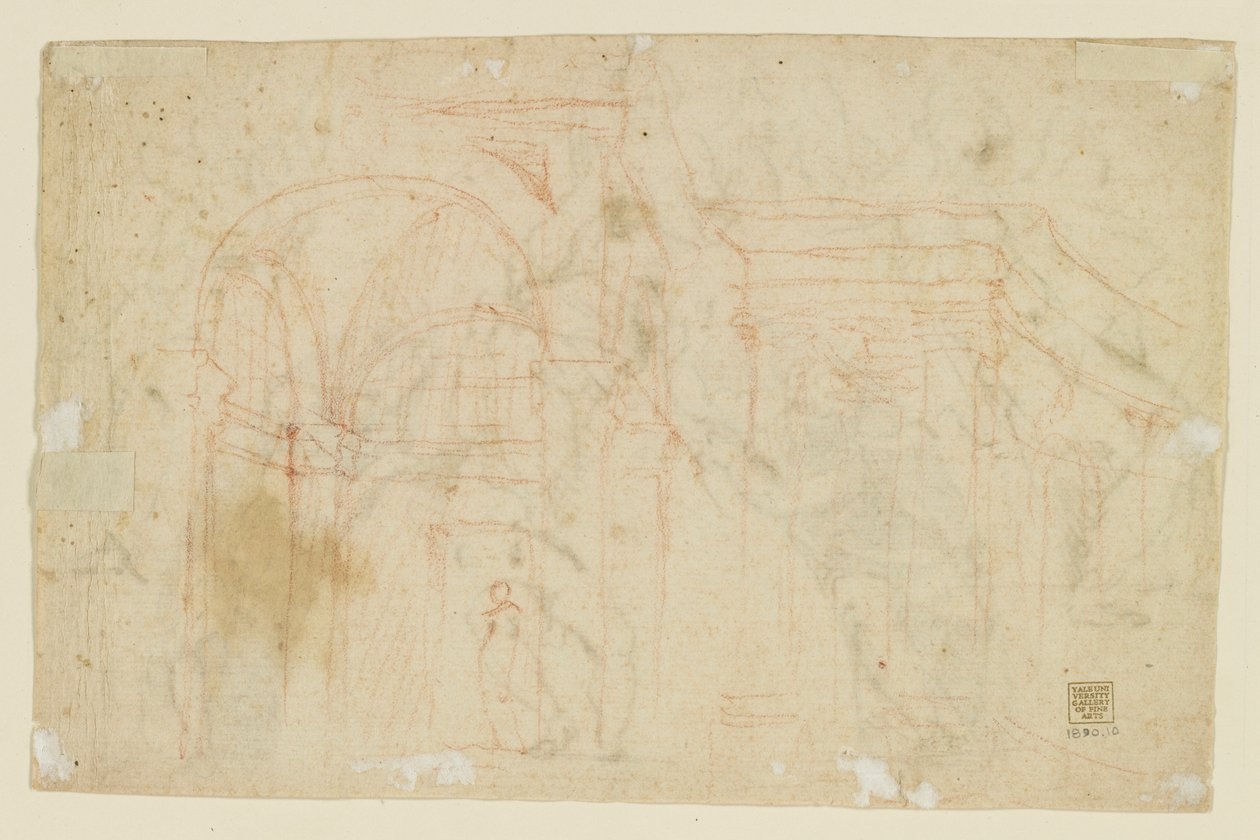 Studia aniołów i amorków (Recto); Studia architektoniczne (verso) autorstwa Alessandro Casolani