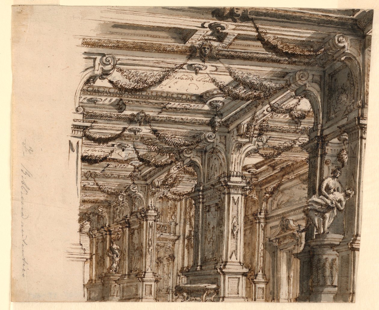 Scenografia: Wnętrze Pałacu autorstwa Alessandro Galli Bibiena, 1686 – 1748