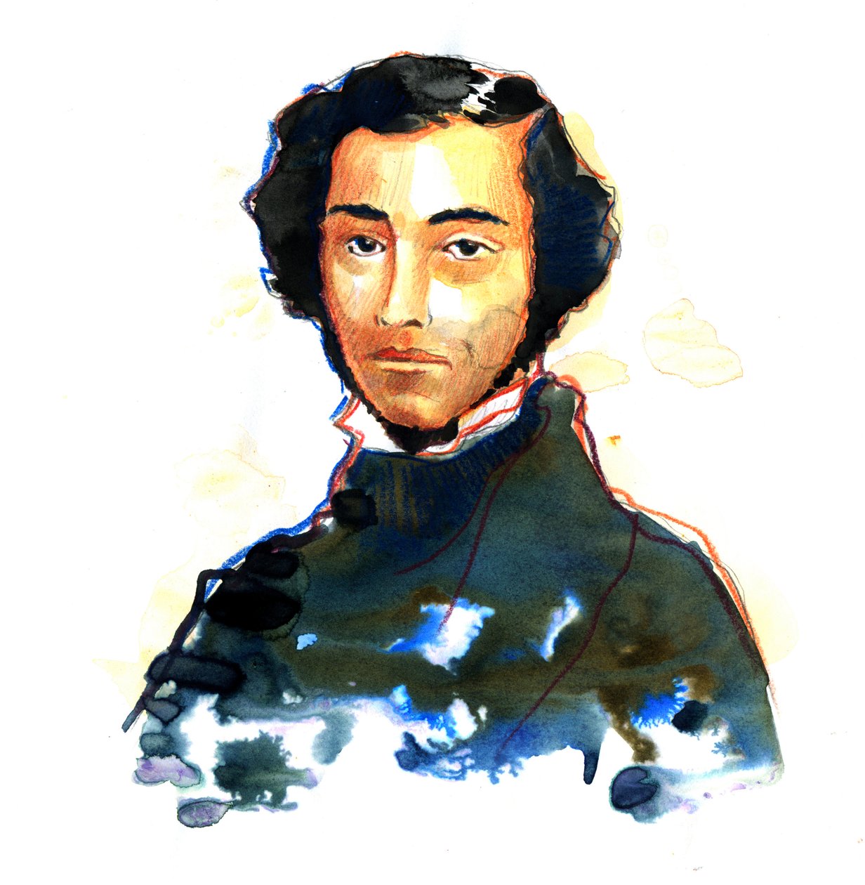 Charles-Alexis-Henri Clerel de Tocqueville (1805-59) - Portret Alexis de Tocqueville (Alexis Charles Henri Cleral de Tocqueville) (1805 - 1859), francuski historyk i polityk autorstwa Alessandro Lonati