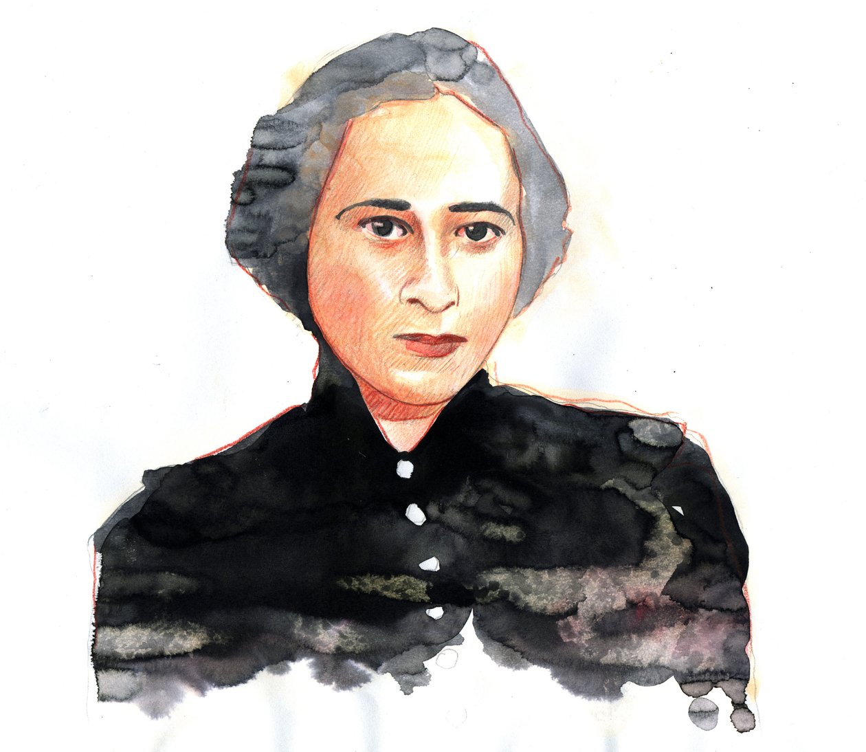 Hannah Arendt (1906-1975), niemiecki politolog i filozof, naturalizowany Amerykanin - ilustracja Alessandro Lonati autorstwa Alessandro Lonati