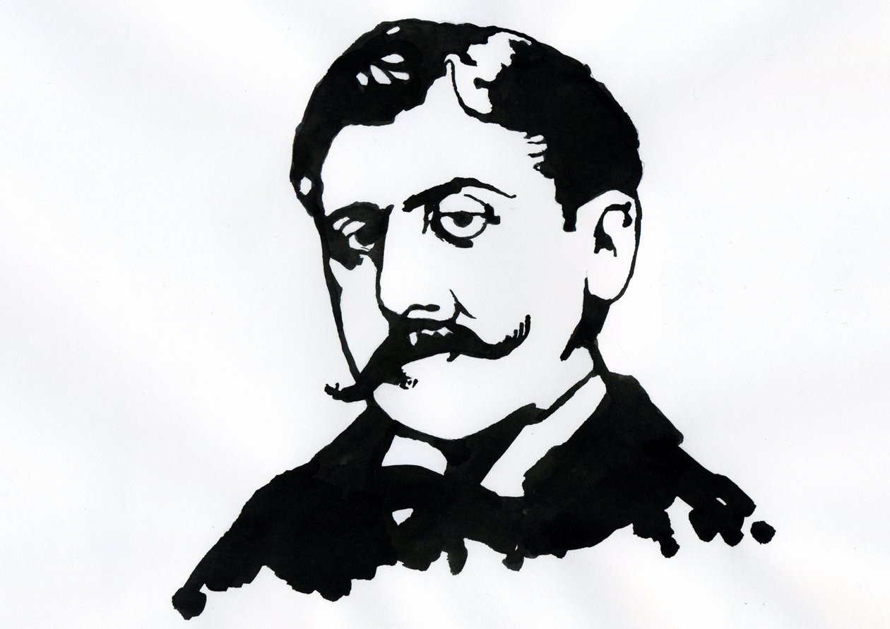 Marcel Proust (tusz na papierze) autorstwa Alessandro Lonati