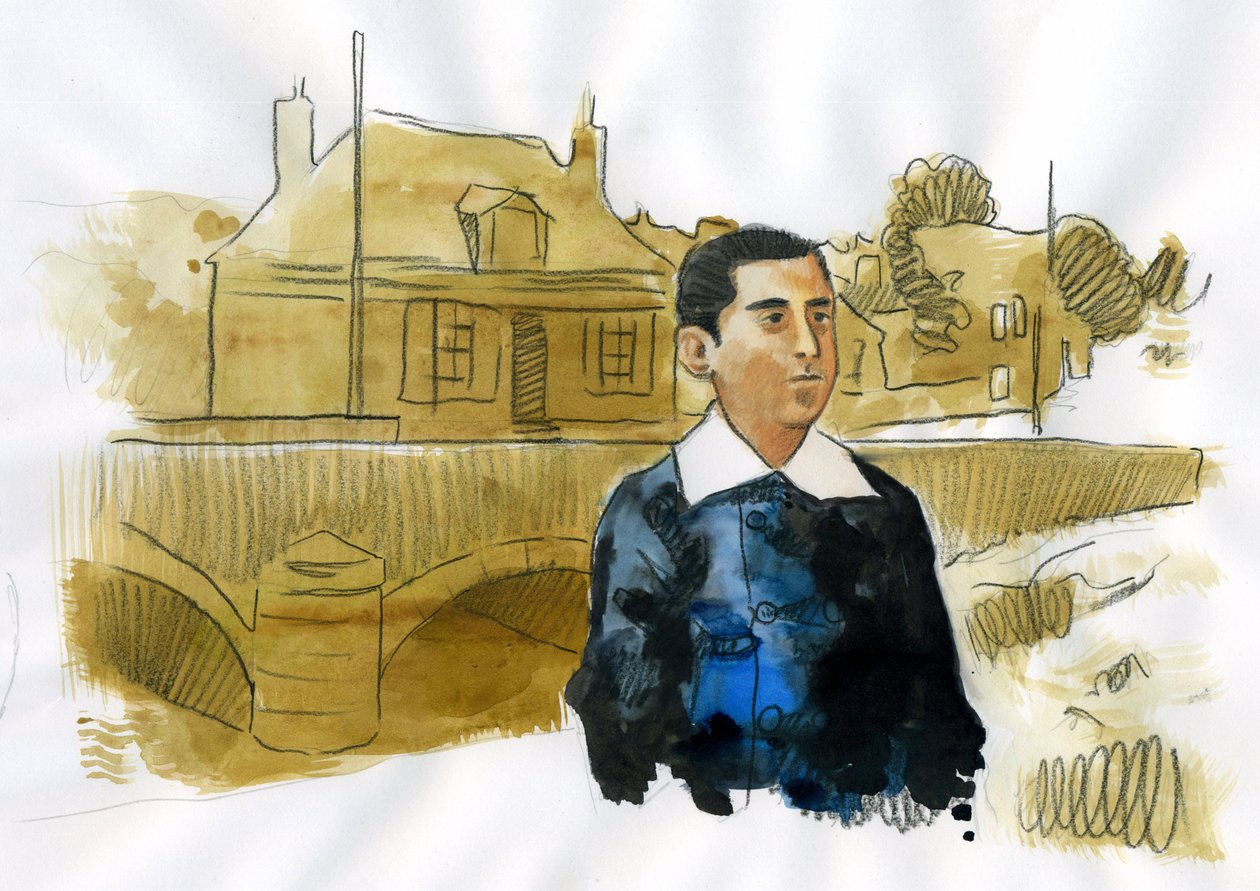 Młody Marcel Proust w Illiers Combray (atrament na papierze) autorstwa Alessandro Lonati