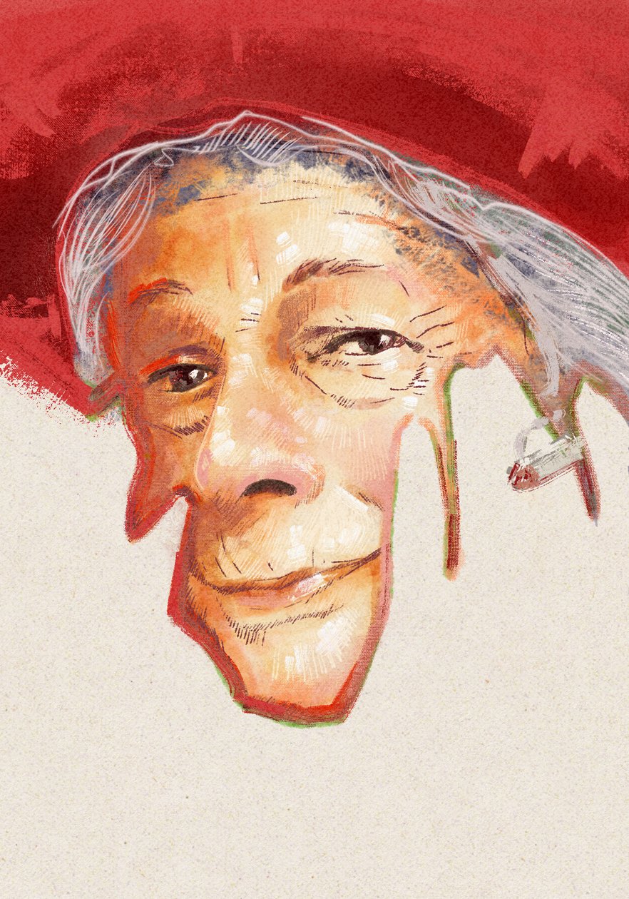 Portrait Of Poetess Wislawa Szymborska, 2023 (illustration) autorstwa Alessandro Lonati