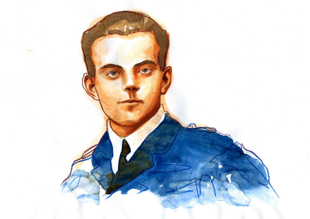 Portret Antoine de Saint Exupery (Saint-Exupery autorstwa Alessandro Lonati