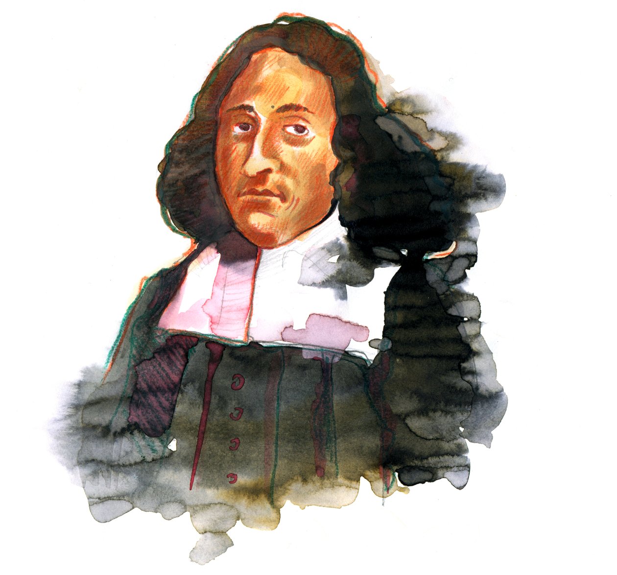 Portret Barucha de Spinozy (1632 - 1677) holenderski filozof, znany również jako Bento de Spinoza lub Benedictus de Spinoza lub Benoit de Spinoza (Portret Barucha Spinozy) autorstwa Alessandro Lonati