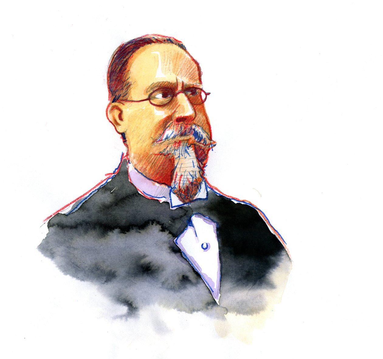 Portret Cesare Lombroso (1835-1909) założyciela Włoskiej Szkoły Kryminologii (Portret Cesare Lombroso włoskiego kryminologa i lekarza, założyciela Włoskiej Szkoły Kryminologii Pozytywistycznej) autorstwa Alessandro Lonati
