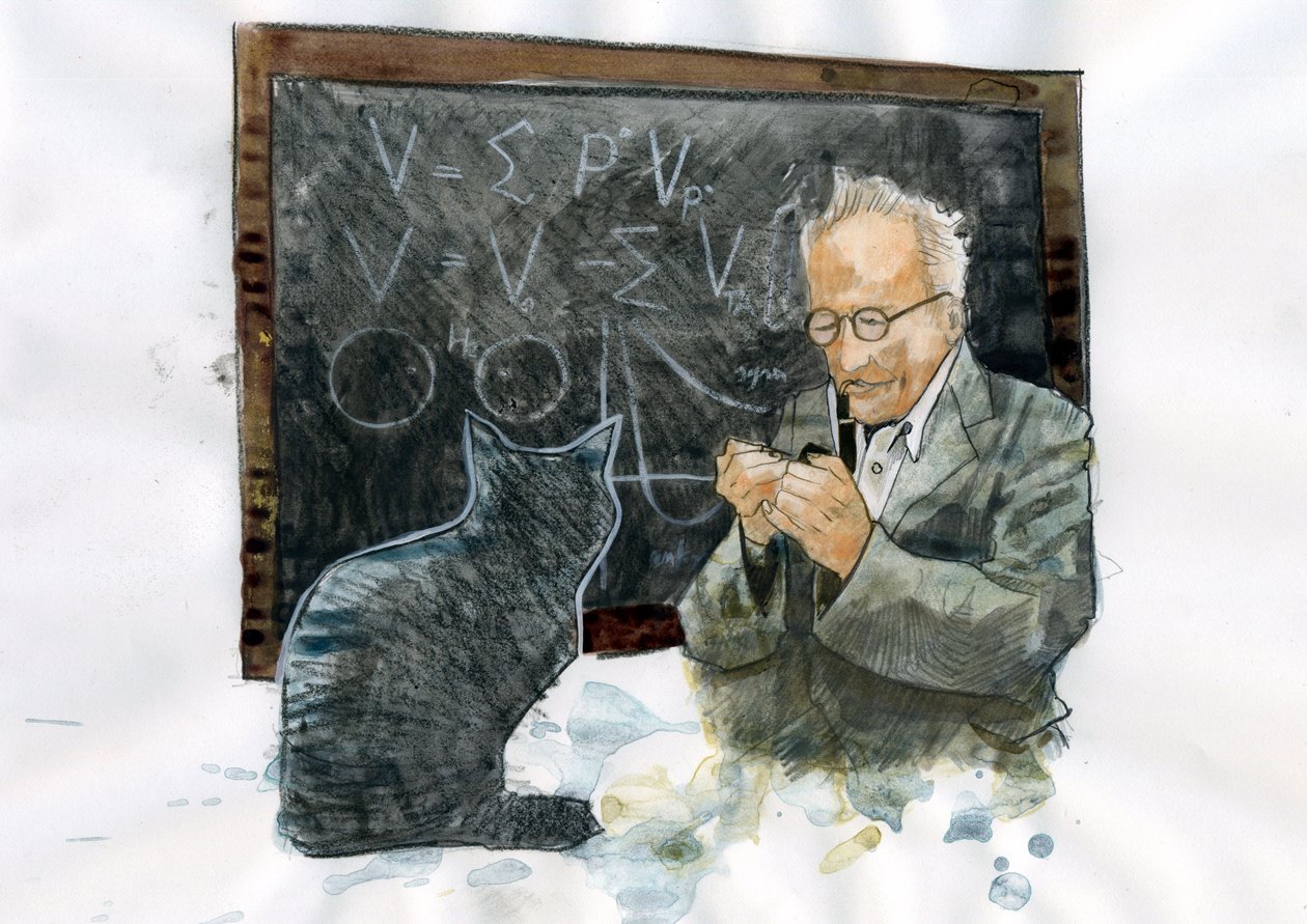 Portret Erwina Schrodingera (1887-1961) (Portret Erwina Erwina Schrodingera) autorstwa Alessandro Lonati