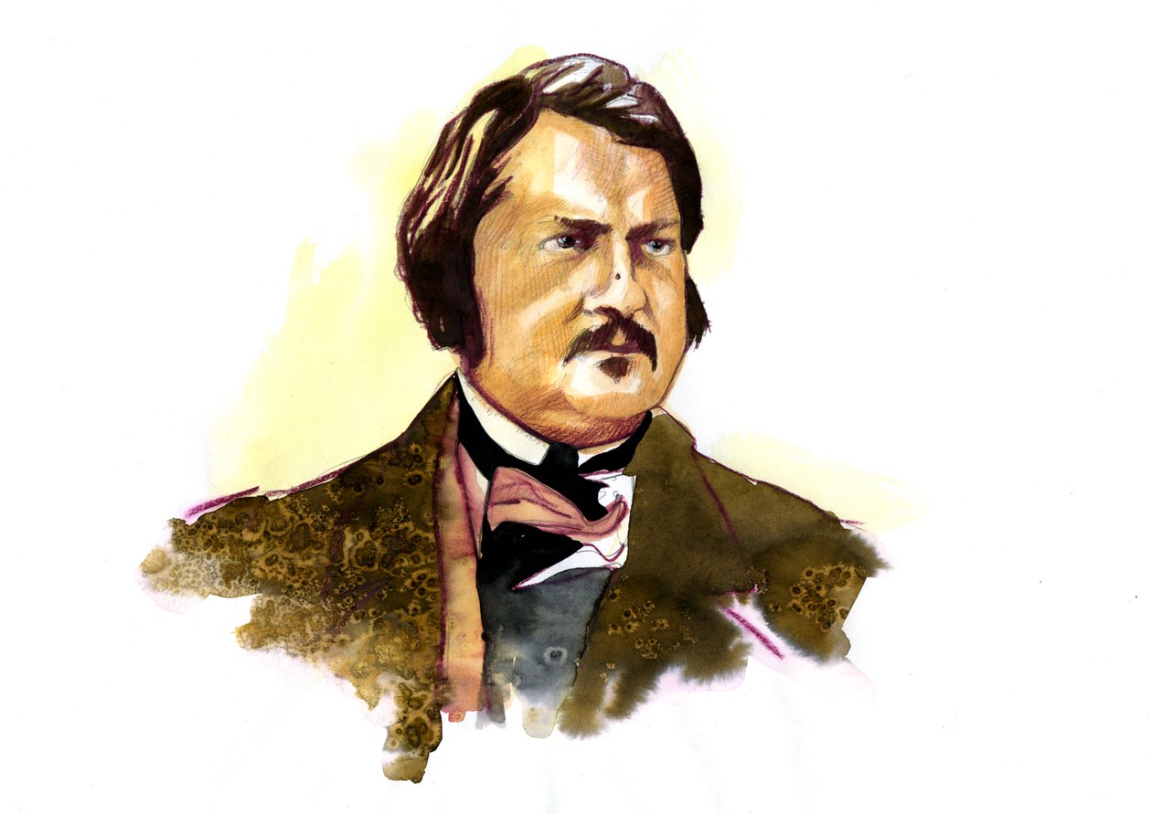 Portret Honore Balzac (1799 - 1850), francuski pisarz (Portret francuskiego pisarza Honore de Balzac) autorstwa Alessandro Lonati