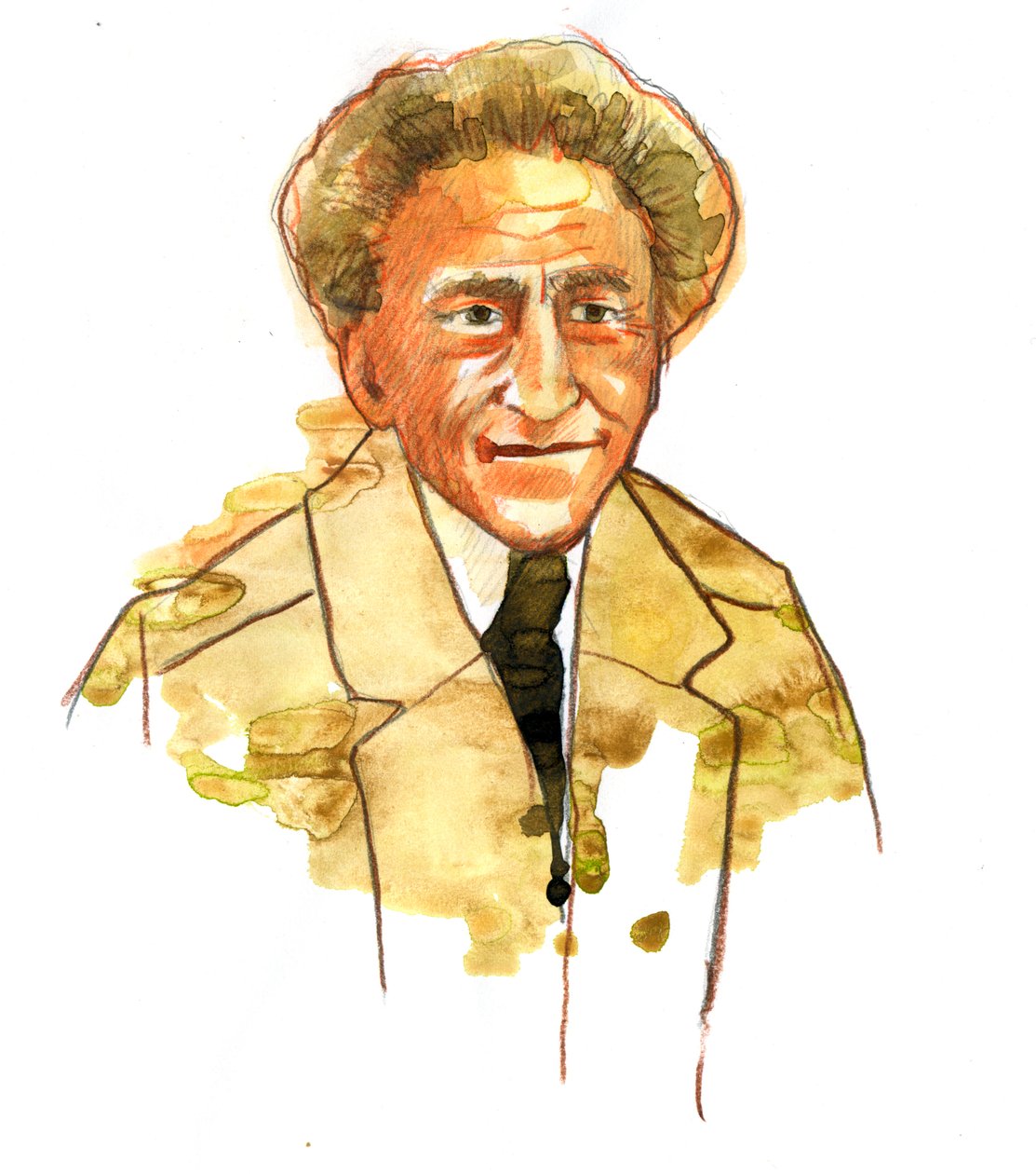 Portret Jeana Cocteau (1889-1963) francuskiego poety i filmowca (Portret francuskiego pisarza, projektanta, dramatopisarza, artysty i filmowca Jeana Cocteau) autorstwa Alessandro Lonati
