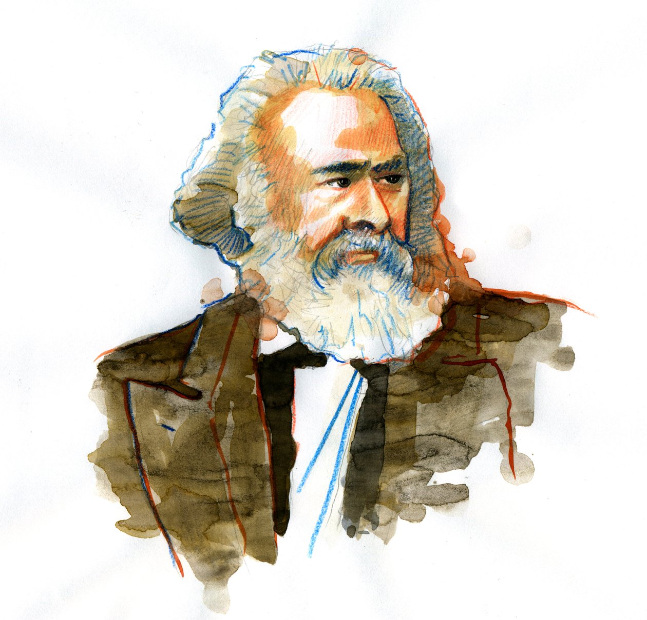 Portret Karola Marksa (1818-1883), filozofa i teoretyka polityki autorstwa Alessandro Lonati
