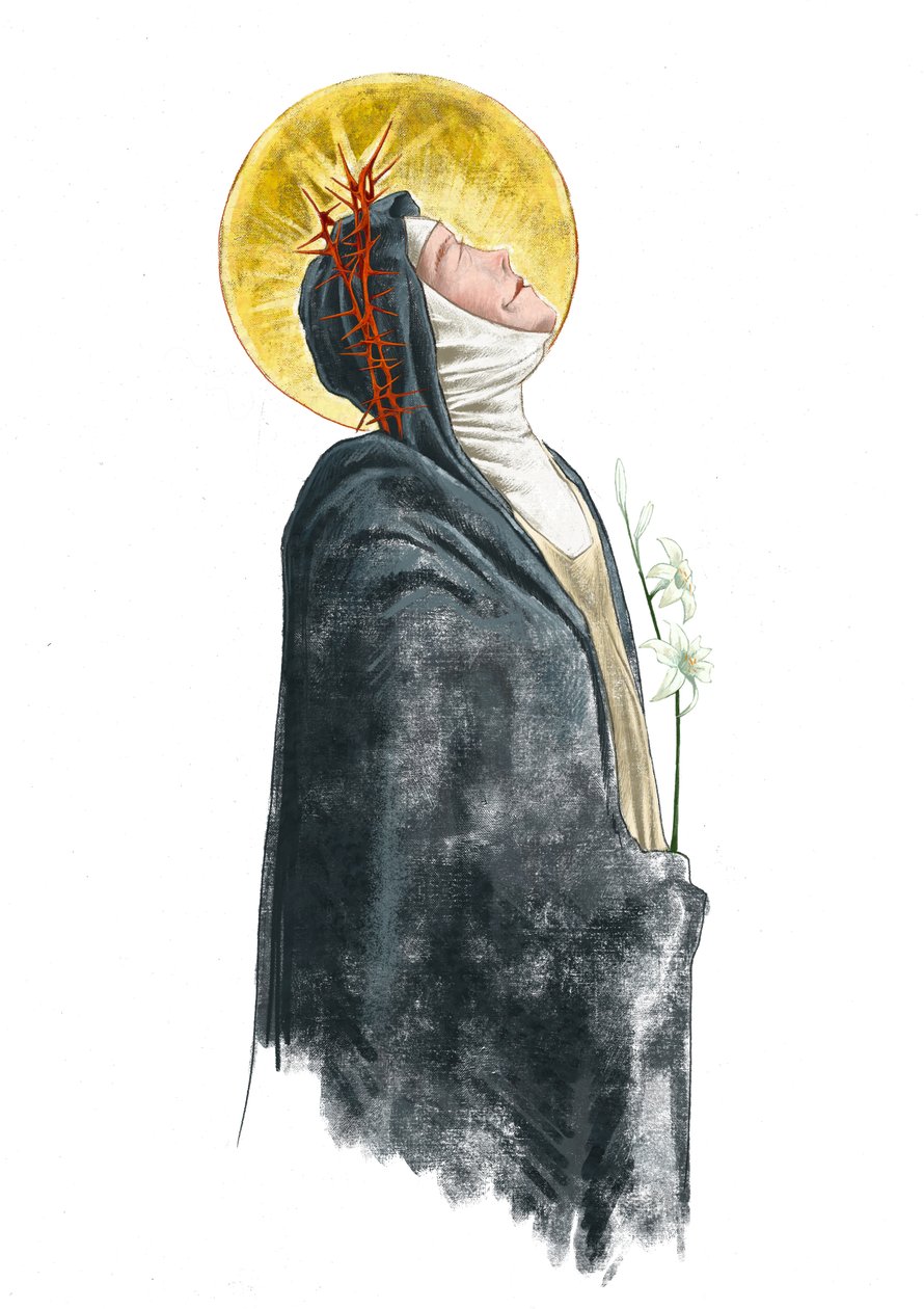 Portret św. Katarzyny ze Sieny (rysunek) autorstwa Alessandro Lonati