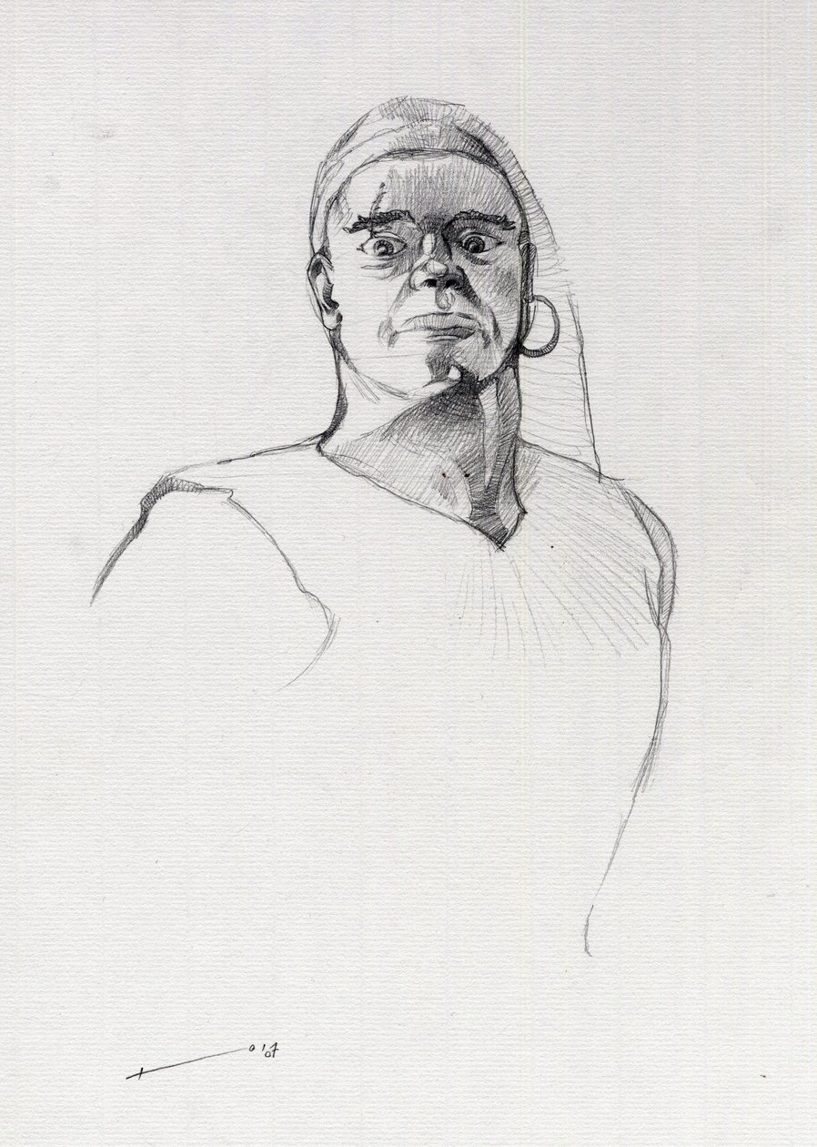 Portret pirata (kasarza) lub popiersie marynarza. Rysunek autorstwa Alessandro Lonatiego autorstwa Alessandro Lonati
