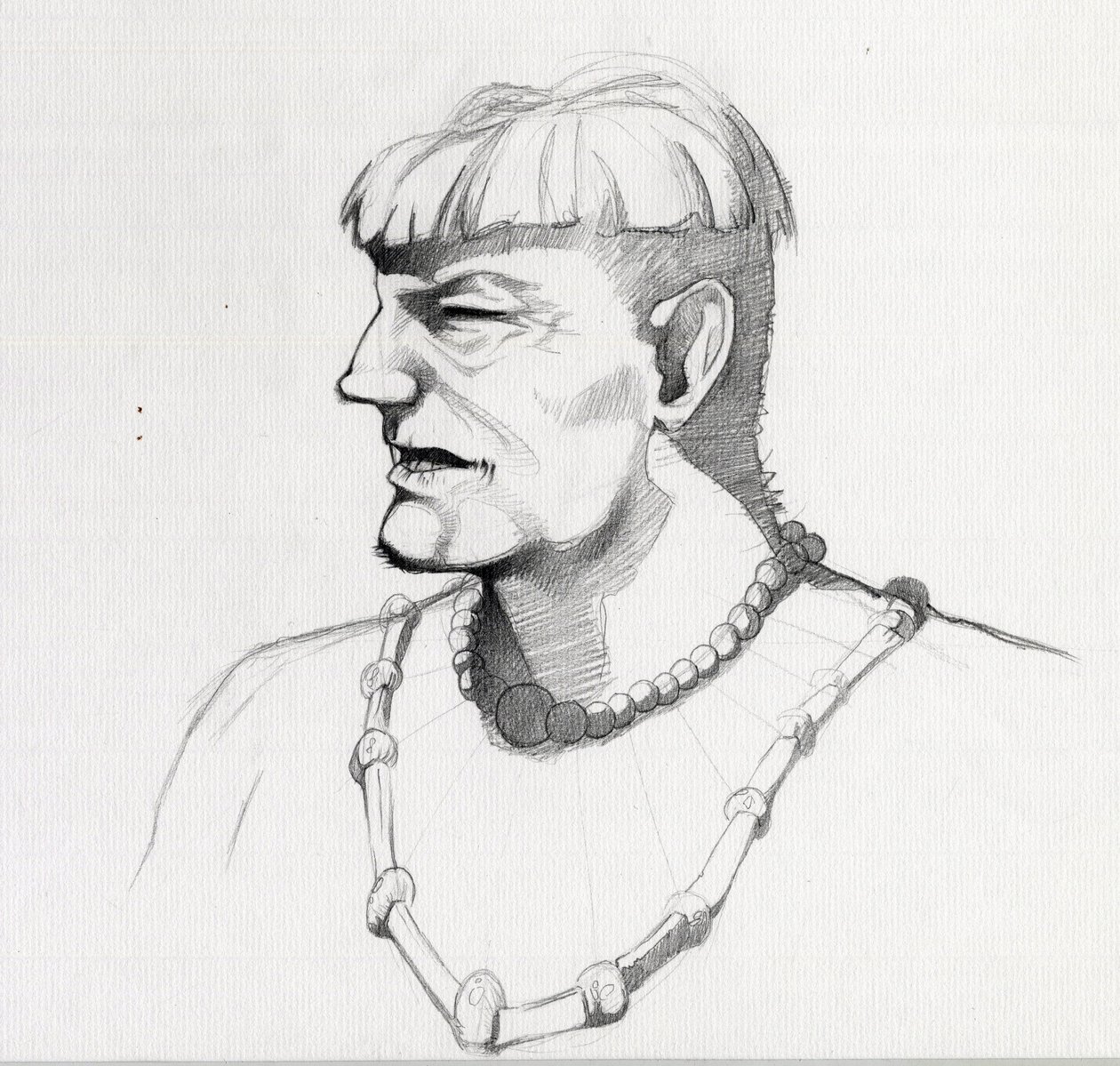 Portret pirata (kasarza) lub popiersie marynarza. Rysunek autorstwa Alessandro Lonatiego. autorstwa Alessandro Lonati