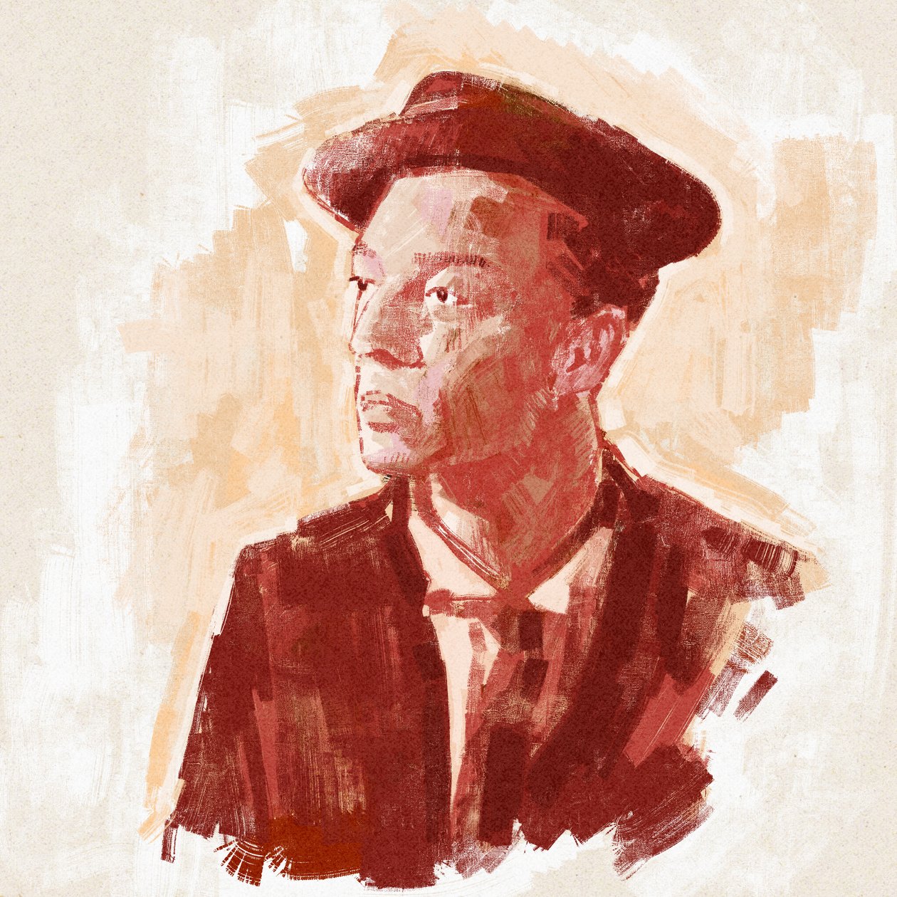 Portret reżysera i aktora Bustera Keatona (ilustracja) autorstwa Alessandro Lonati