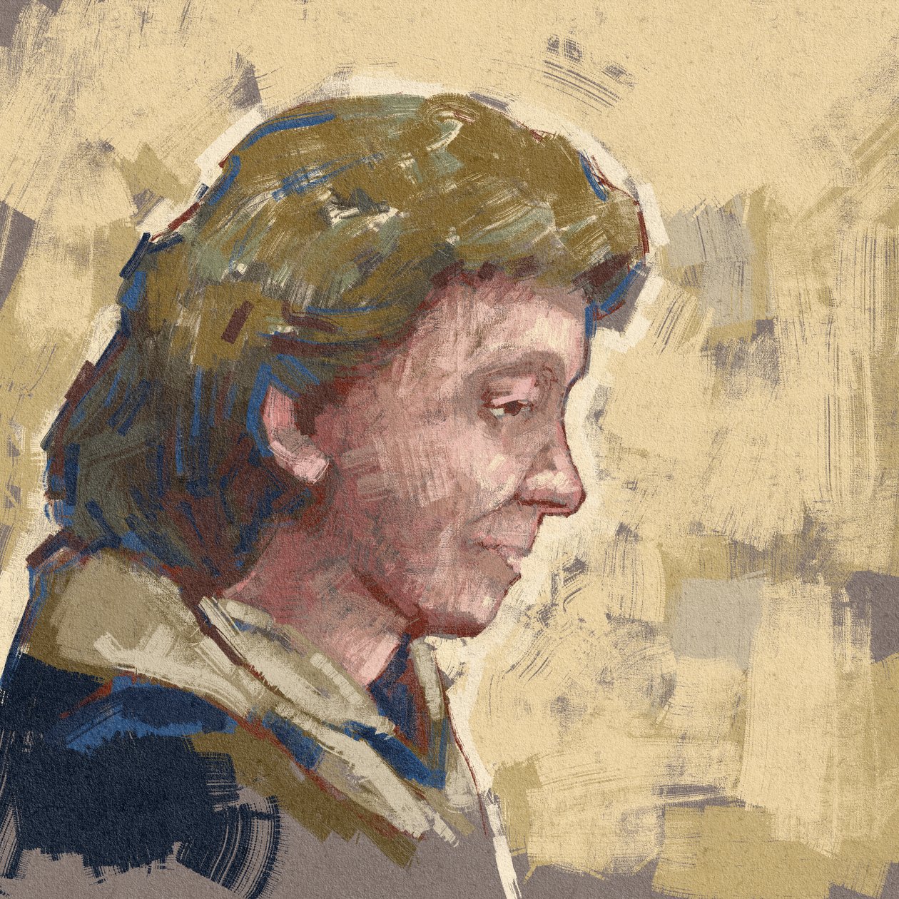 Portret naukowca Dorothy Mary Crowfoot Hodgkin (ilustracja) autorstwa Alessandro Lonati