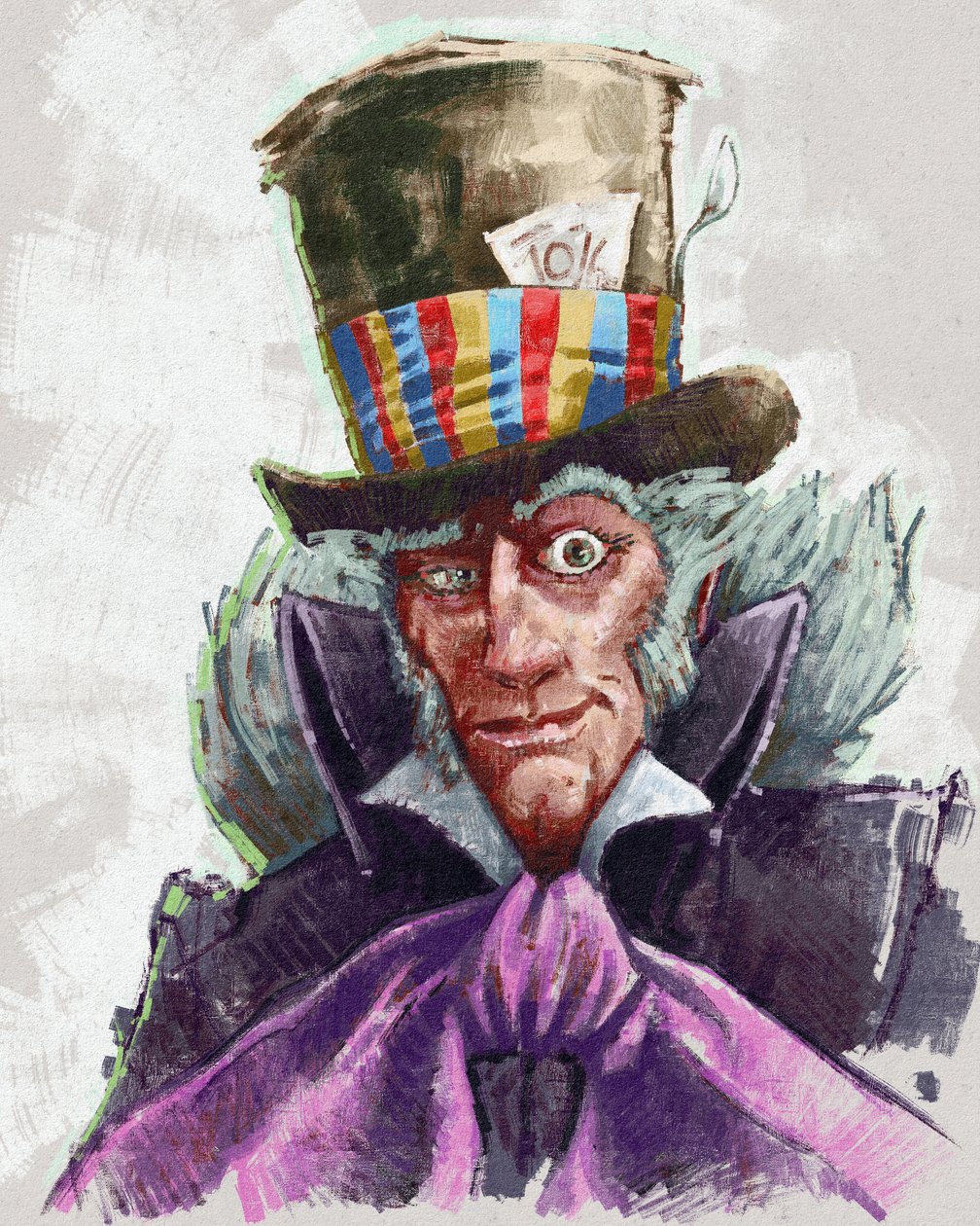 Portret szalonego kapelusznika (ilustracja) autorstwa Alessandro Lonati