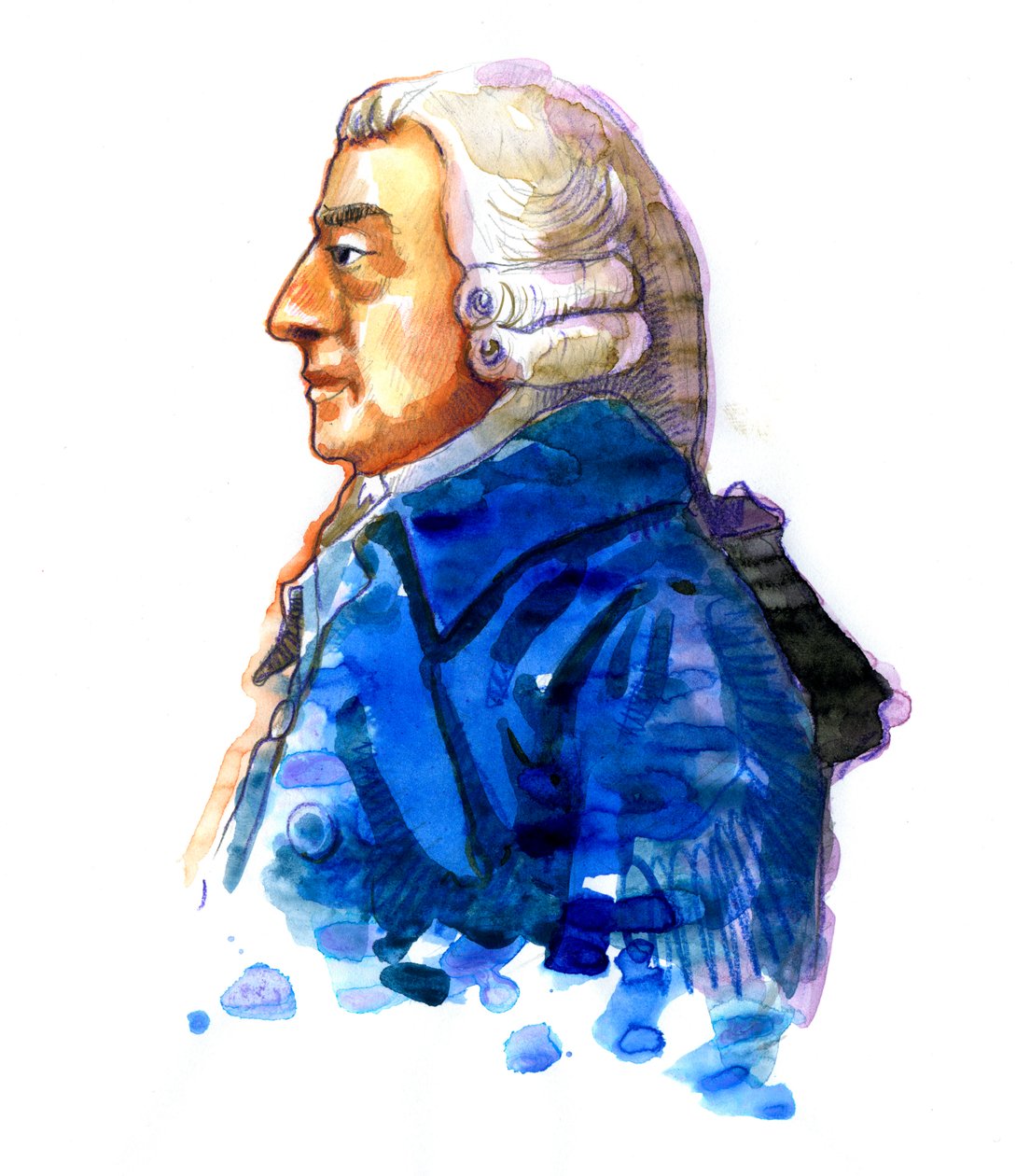 Portret filozofa i ekonomisty Adama Smitha (1723-1790) Rysunek autorstwa Alessandro Lonati