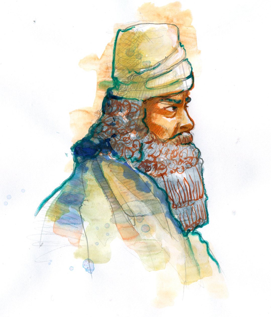 Reprezentacja Zoroastra lub Zaratustry, założyciela Zoroastrianizmu (Zoroastra lub Zaratustry, założyciela Zoroastrianizmu) autorstwa Alessandro Lonati