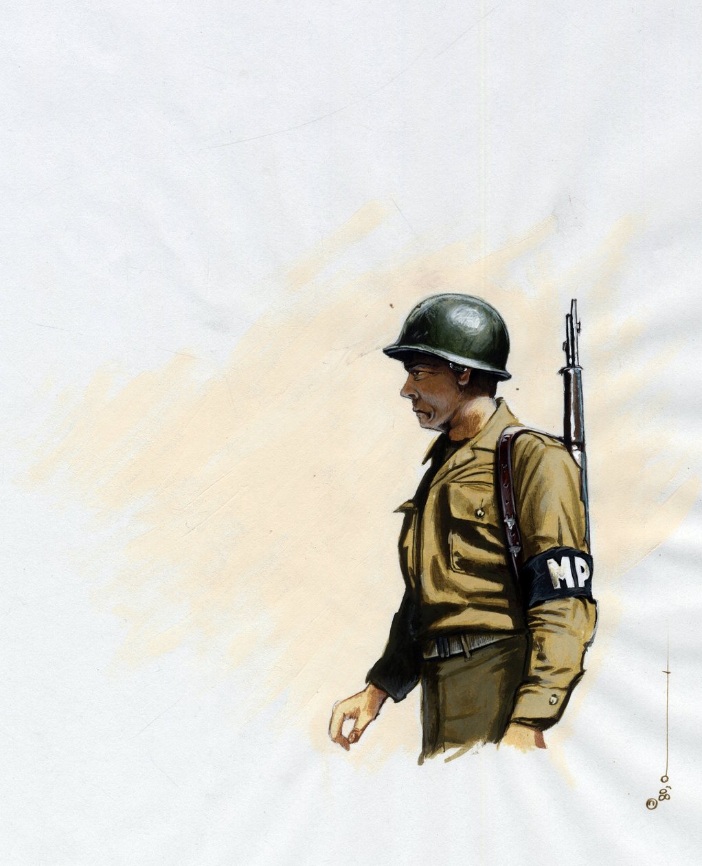 Druga wojna światowa 1939-1945: żołnierz armii amerykańskiej w latach 1943-1945. Rysunek Alessandro Lonati autorstwa Alessandro Lonati