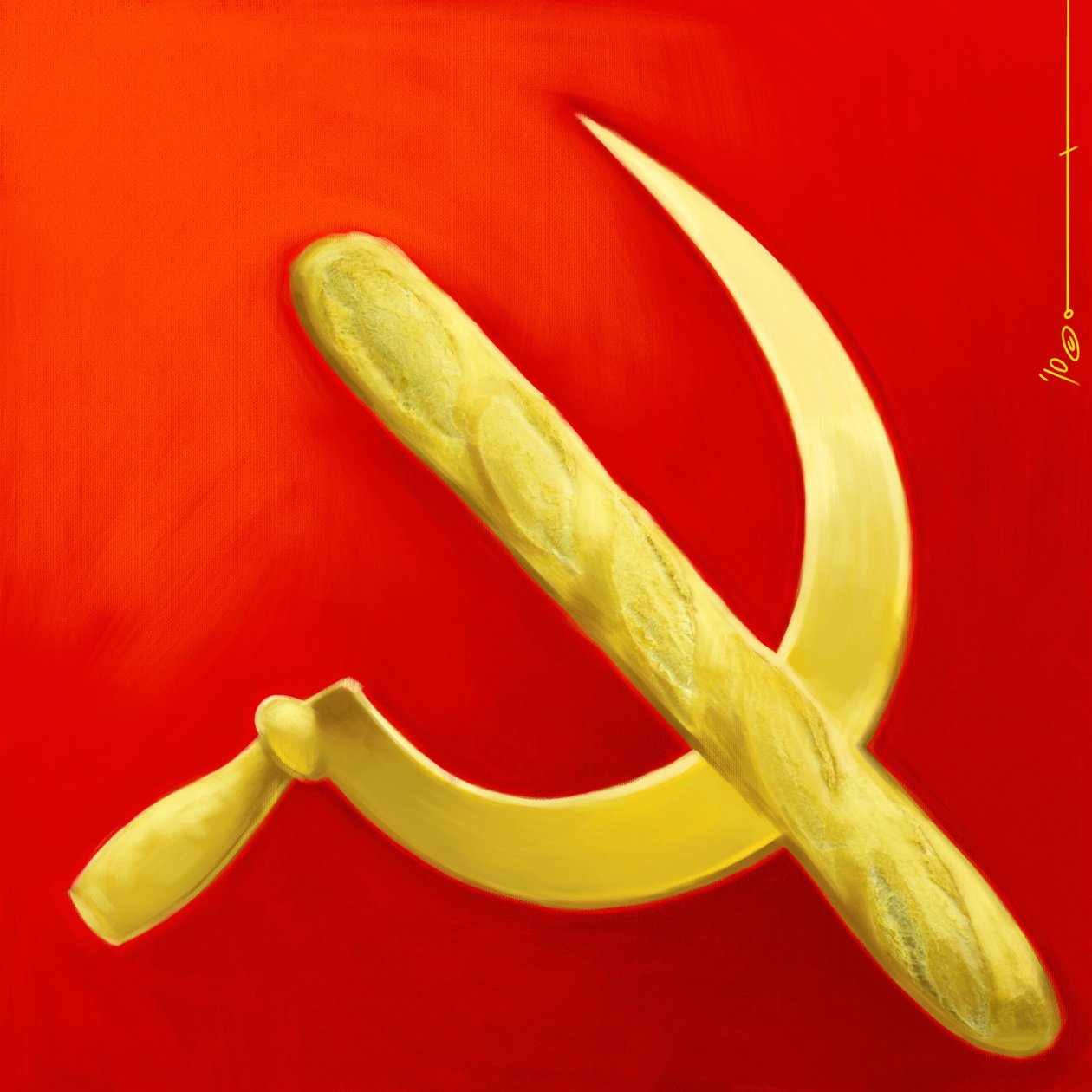 A foice e a varinha. Alegoria do comunismo na França. 2010 Desenho colorido de Alessandro Lonati.polish autorstwa Alessandro Lonati