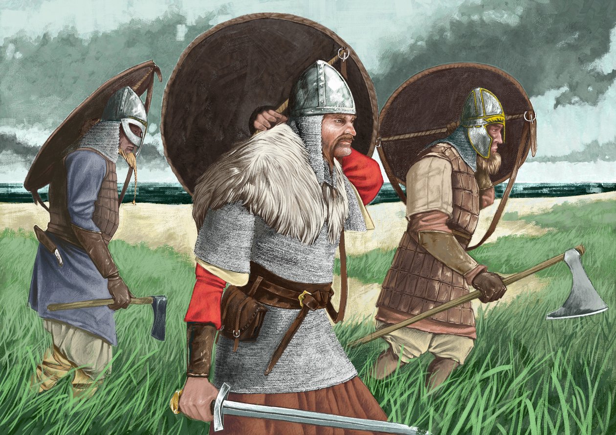 Lądowanie wojowników wikingów autorstwa Alessandro Lonati