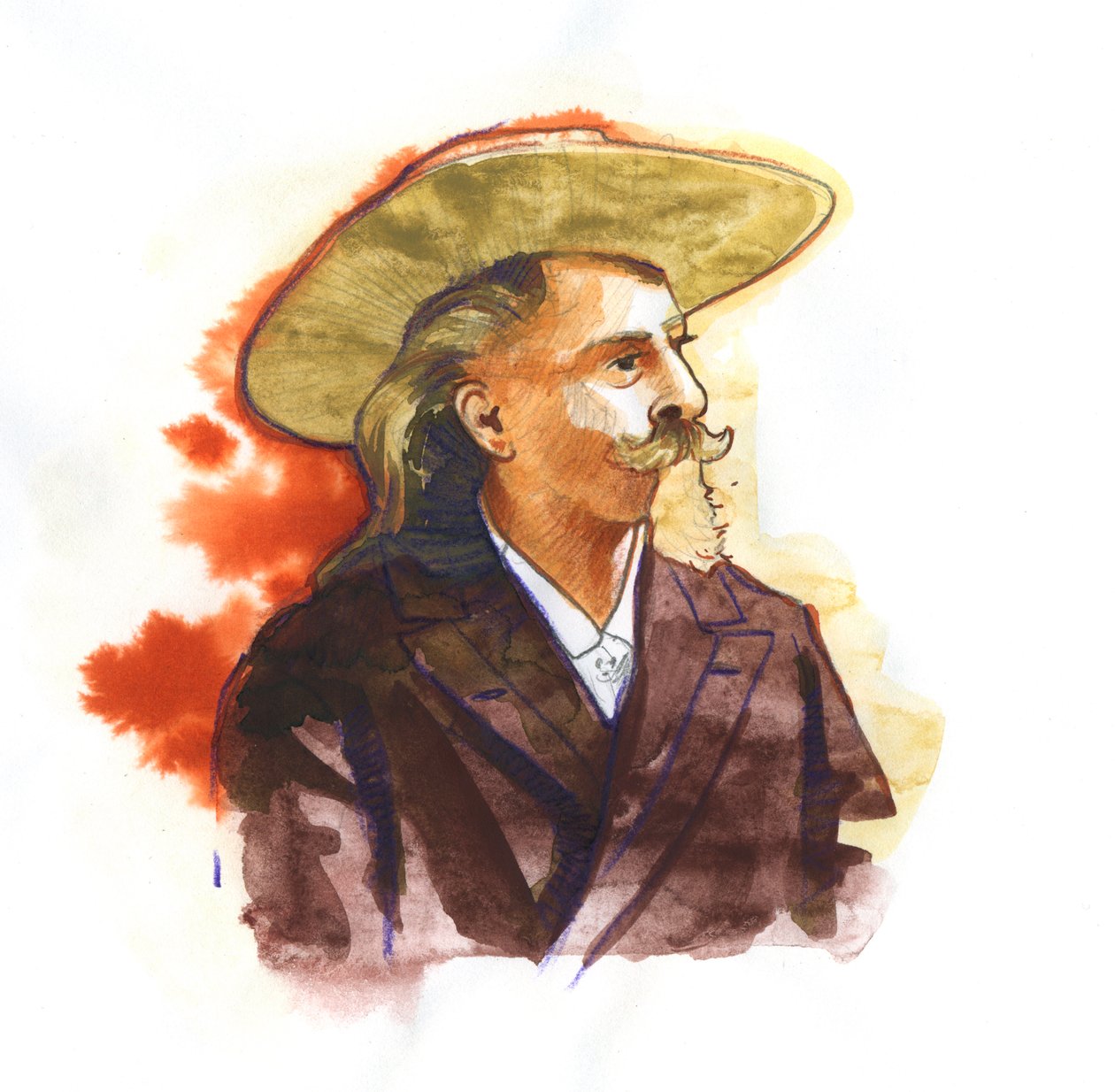 William Frederick Cody - Znany jako Buffalo Bill - Portret Buffalo Billa (1846-1917), pułkownik William Cody autorstwa Alessandro Lonati