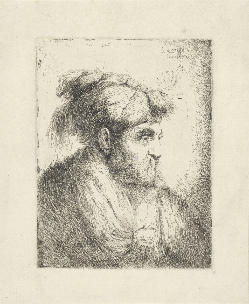 Mężczyzna w turbanie autorstwa Alessandro Longhi