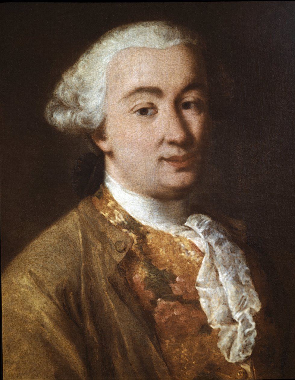 Portret Carlo Goldoniego, włoskiego autora teatralnego, detal (olej na płótnie) autorstwa Alessandro Longhi