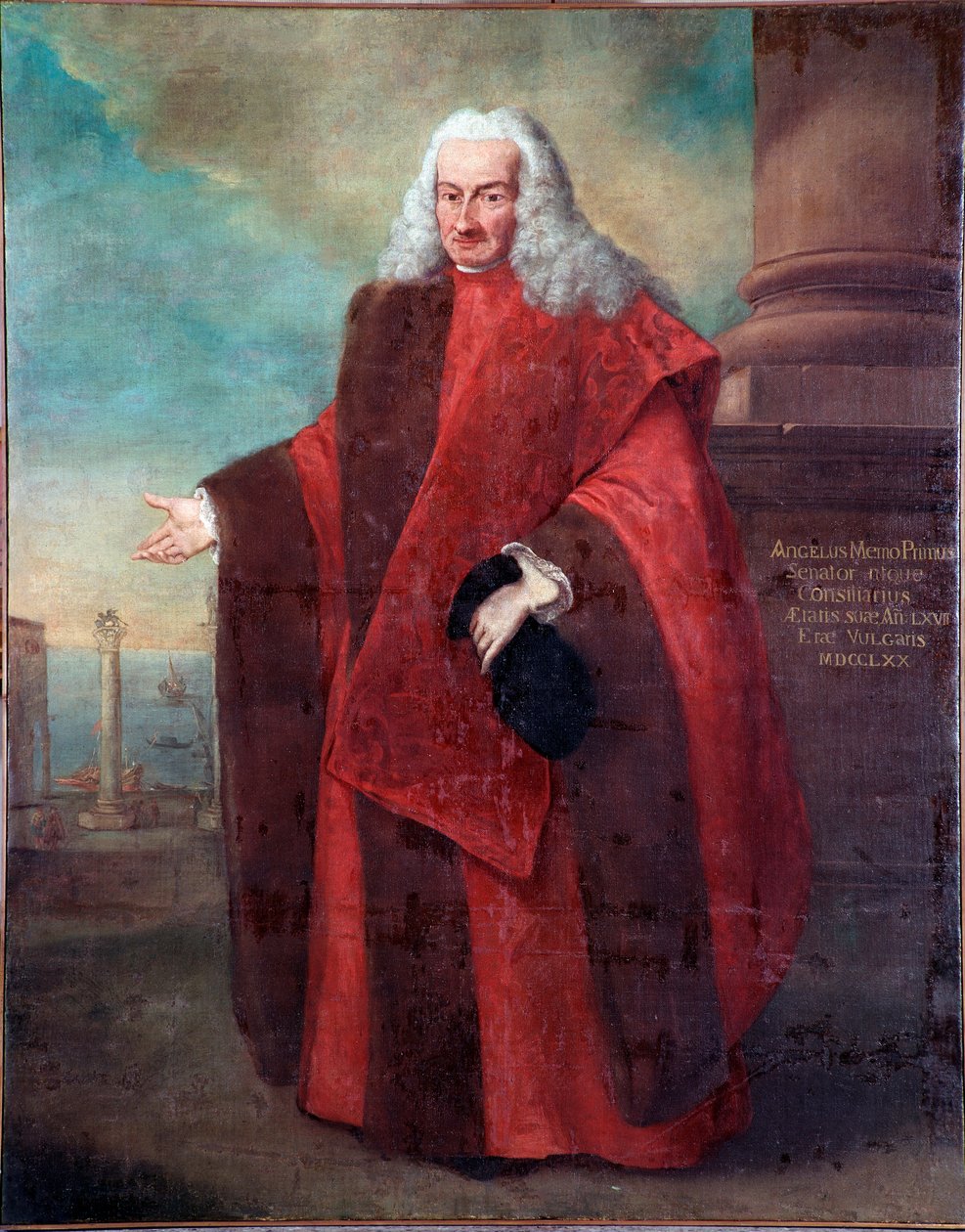 Portret senatora Republiki Weneckiej Angelo Memmo I Obraz Alessandro Longhi (1733-1813) 1770 Słońce 181x143 cm Wenecja, Muzeum Correr autorstwa Alessandro Longhi