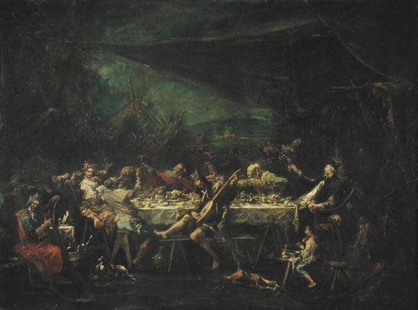 Czeski bankiet weselny, ok. 1730-35 autorstwa Alessandro Magnasco