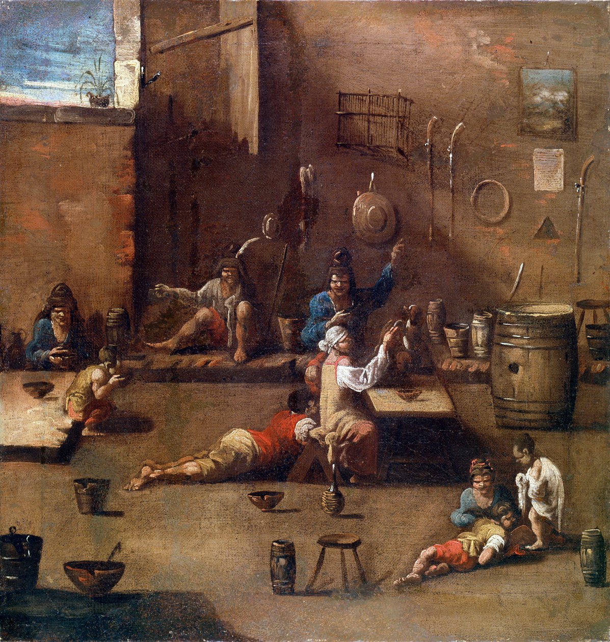 Szkolenie psów, c1690-1745 autorstwa Alessandro Magnasco