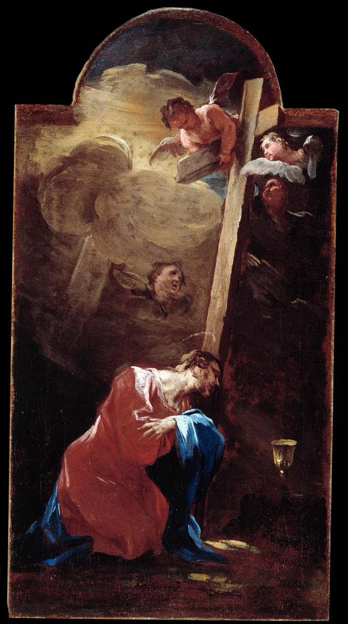 Jezus w ogrodzie Obraz Alessandro Magnasco dit il Lissandrino (1667-1749) Geny z XVIII wieku, Musei di Strada Nuova (dawniej Palazzo Bianco) autorstwa Alessandro Magnasco