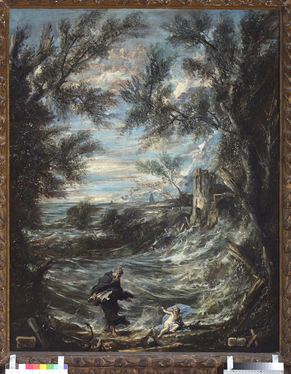 Święty Augustyn i dziecko (św. Augustyn i dziecko). Obraz Alessandro Magnasco znany jako il Lissandrino (1667-1749) autorstwa Alessandro Magnasco