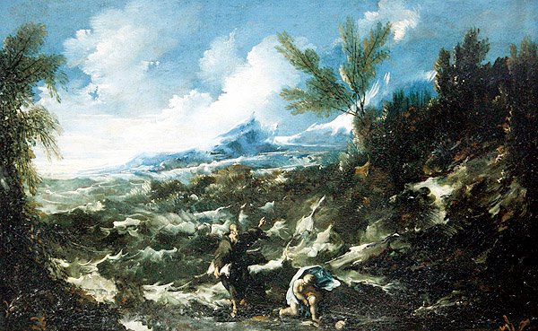 Św. Augustyn z dzieckiem i muszlą, ok. 1720-25 autorstwa Alessandro Magnasco