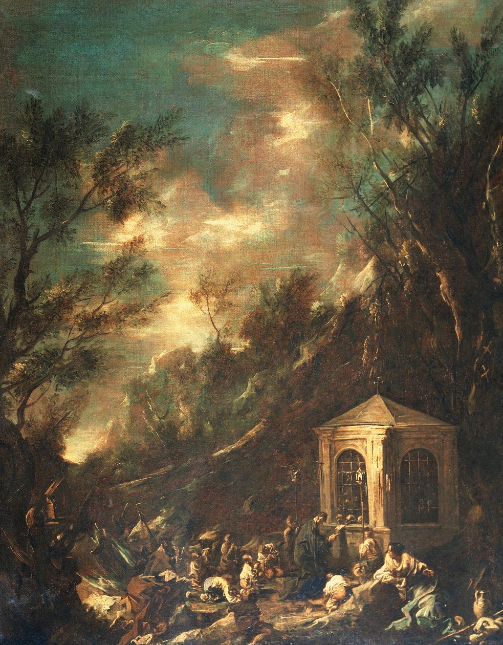 Scena pielgrzymki Alessandro Magnasco, znanego jako Lissandrino (1667-1749) (obraz) autorstwa Alessandro Magnasco