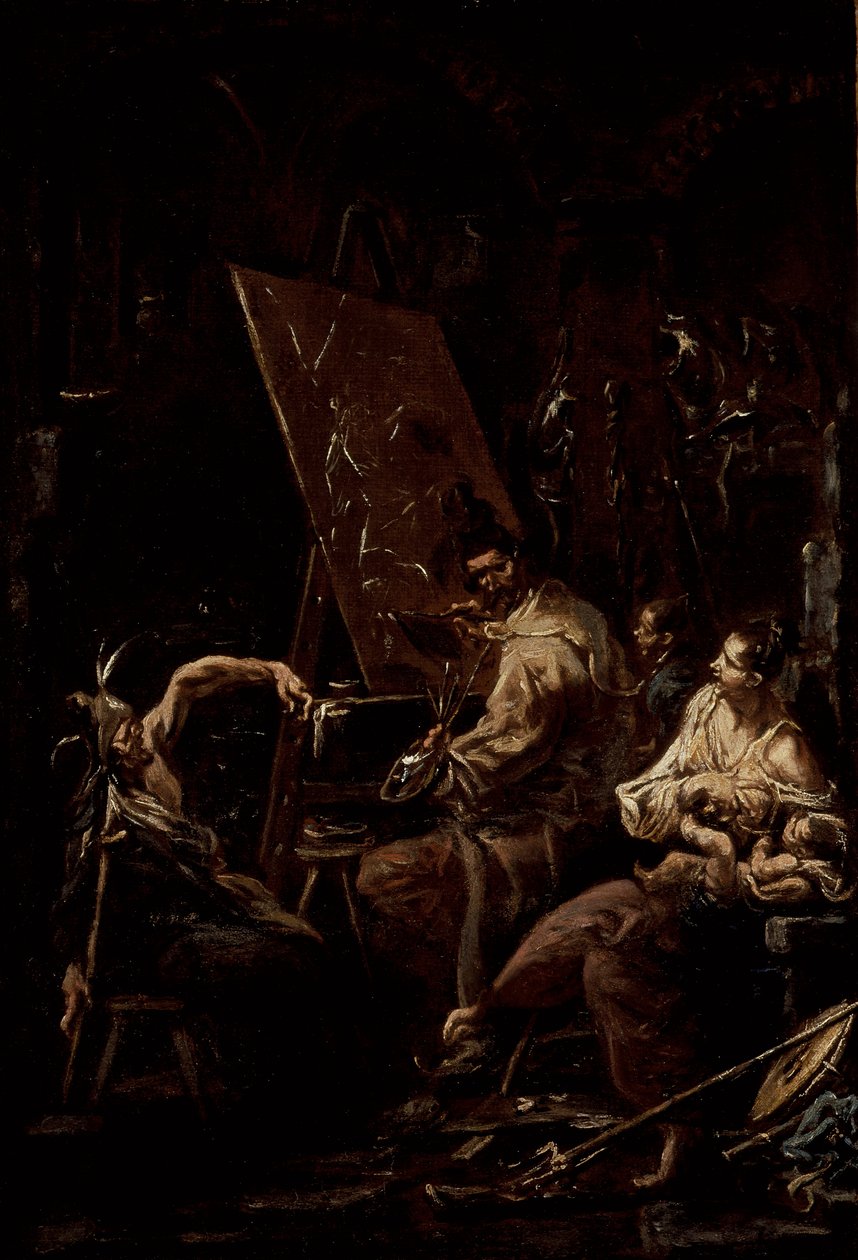Pracownia artysty autorstwa Alessandro Magnasco
