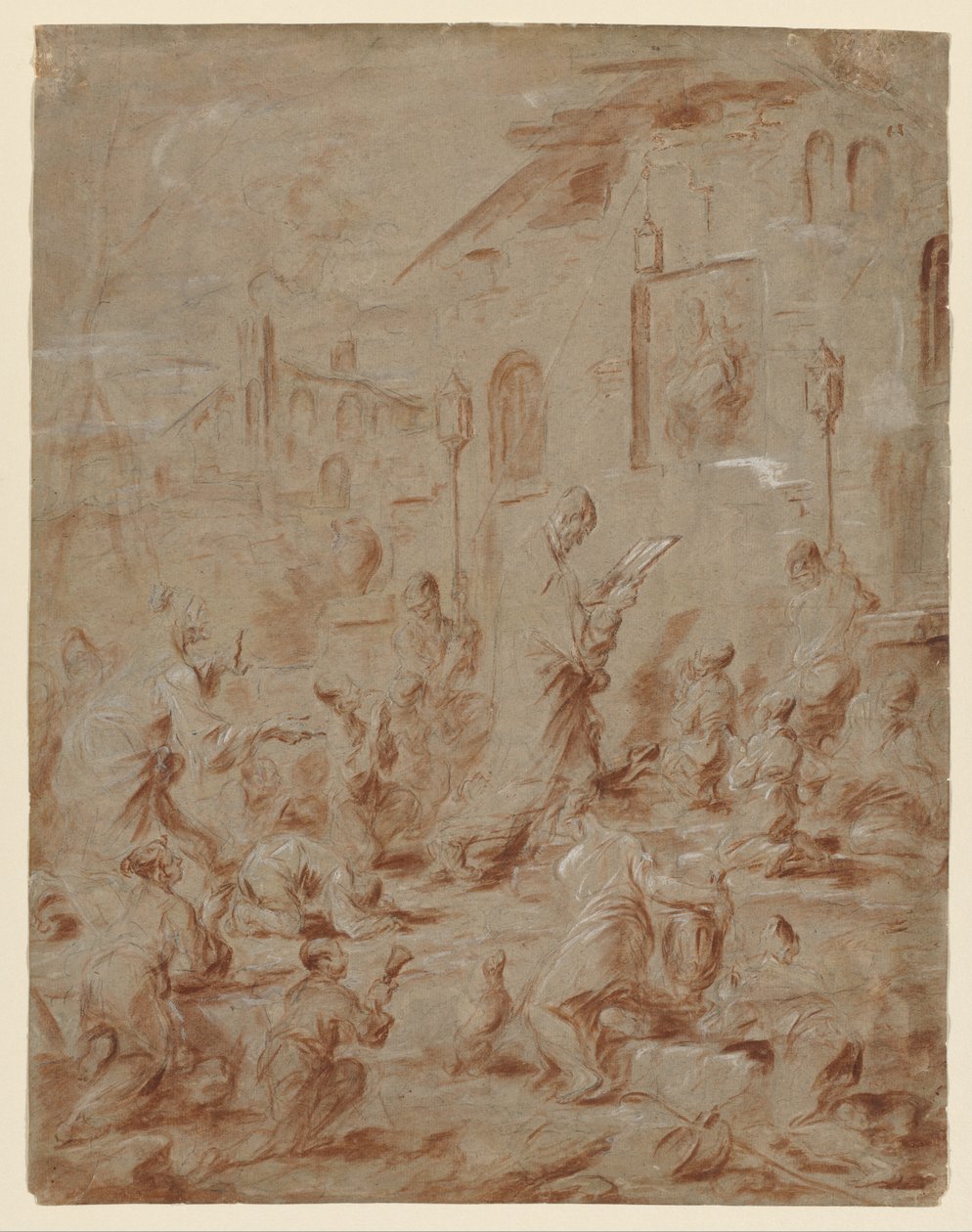 Wierni w Sanktuarium Ulicznym, 173040. autorstwa Alessandro Magnasco