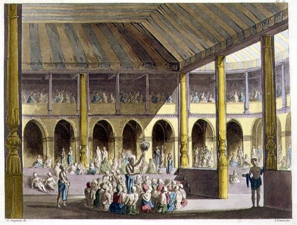 Bramini śpiewają na cześć boga Ramy, z „Il costume antico e moderno...”, oprac. Giulio Ferrario (1767-1847) wyd. Rzym autorstwa Alessandro Sanquirico
