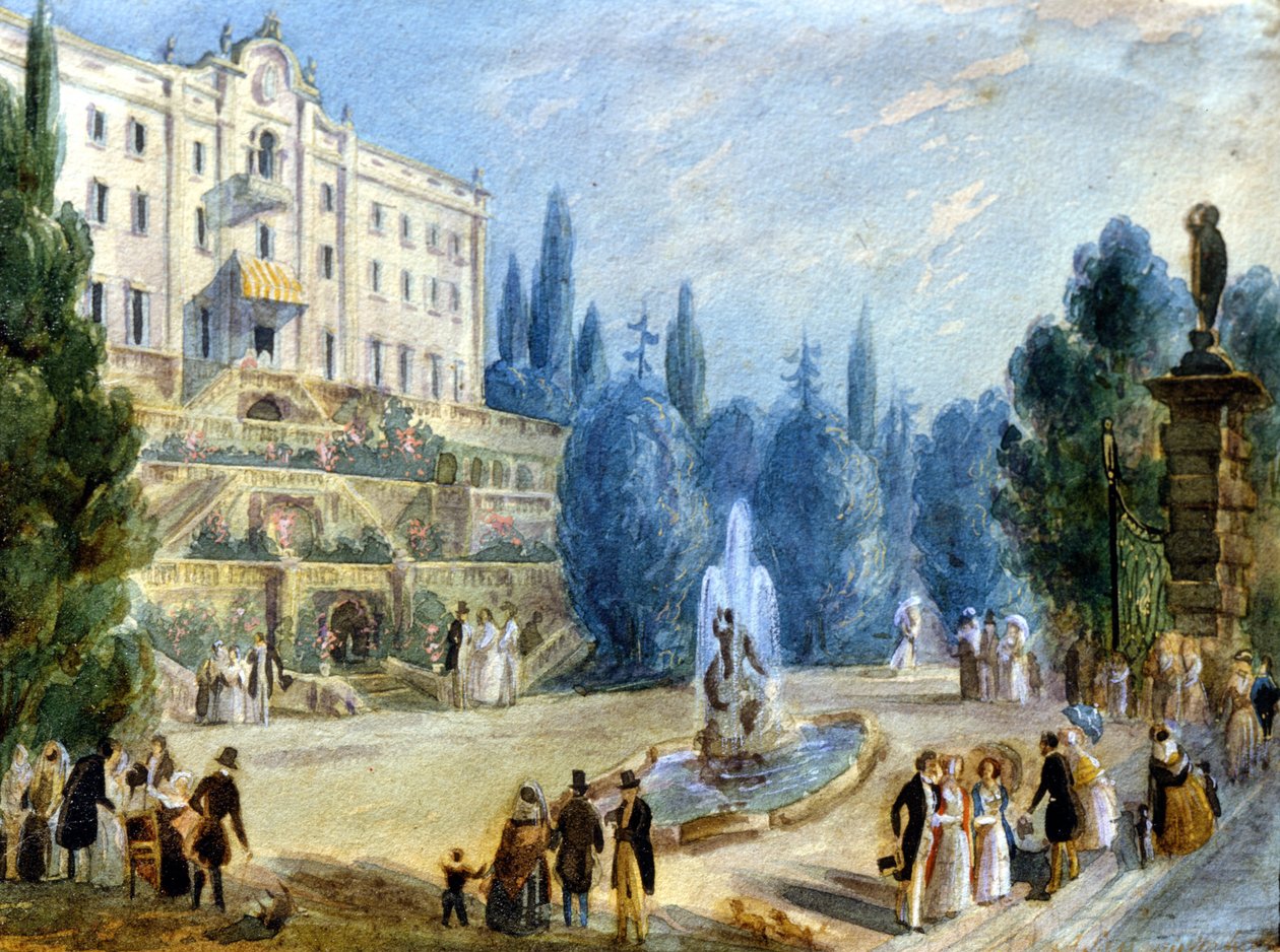 Como. Kadenabbia. Willa Carlotta (dawniej Sommariva) autorstwa Alessandro Sanquirico