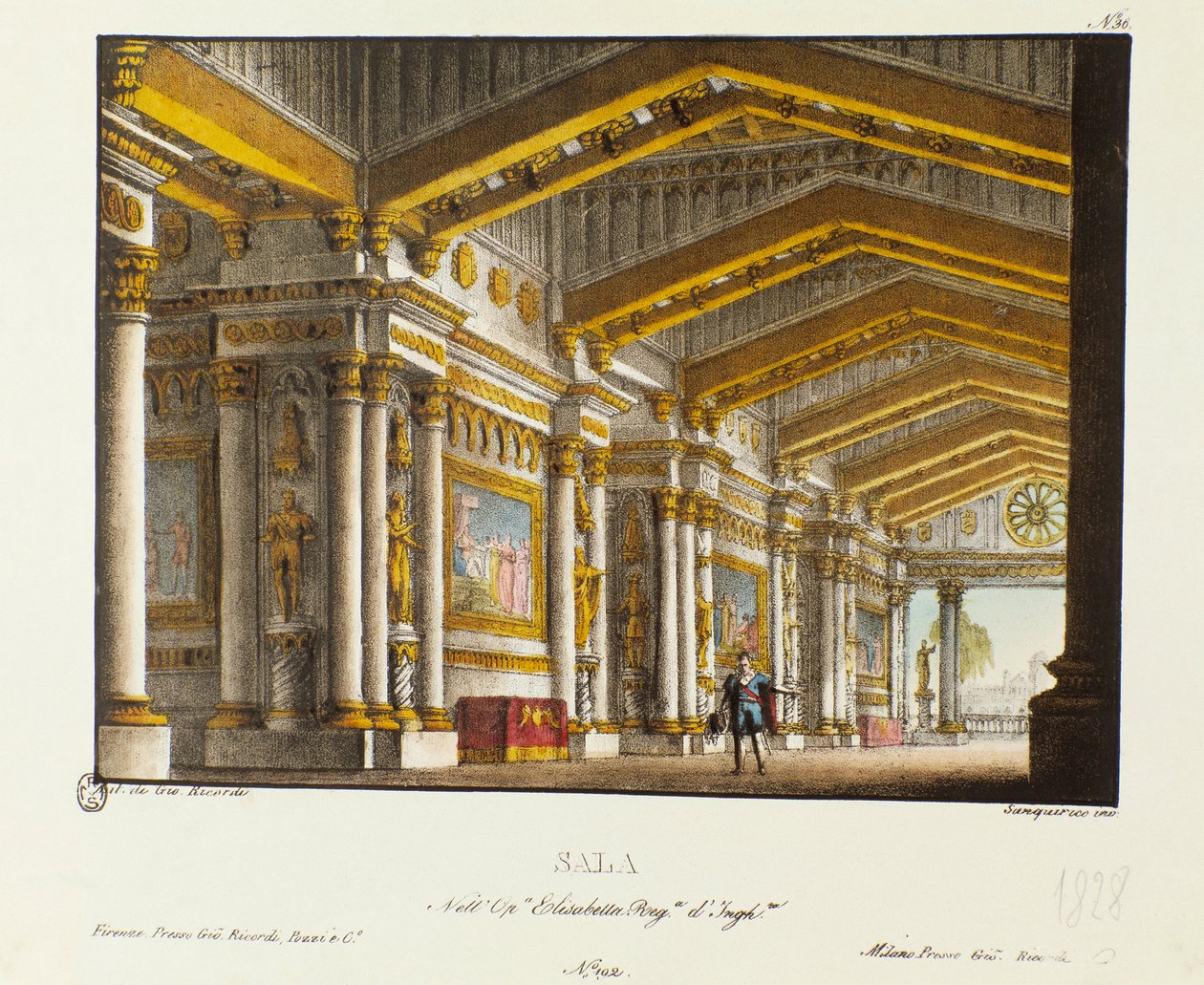 Wielka Sala Pałacu Królewskiego Scenografia do wykonania w 1828 roku opery „Elisabetta, Regina d