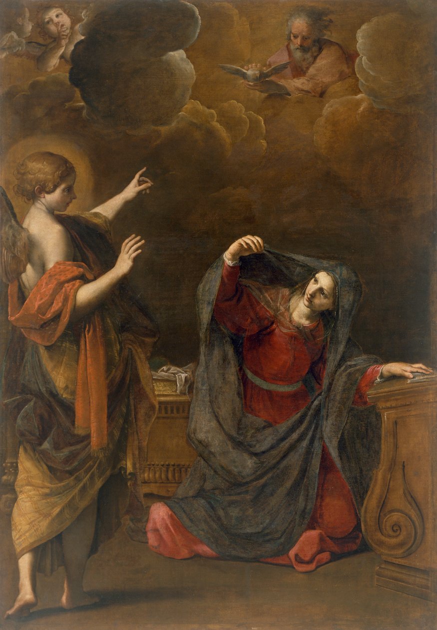 Zwiastowanie – Alessandro Tiarino (1577-1668), olej na płótnie, 209x144, 5 cm autorstwa Alessandro Tiarini