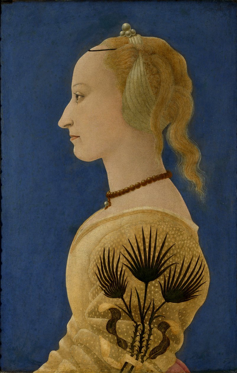 Portret damy w żółci, c.1465 (panel) autorstwa Alessio Baldovinetti